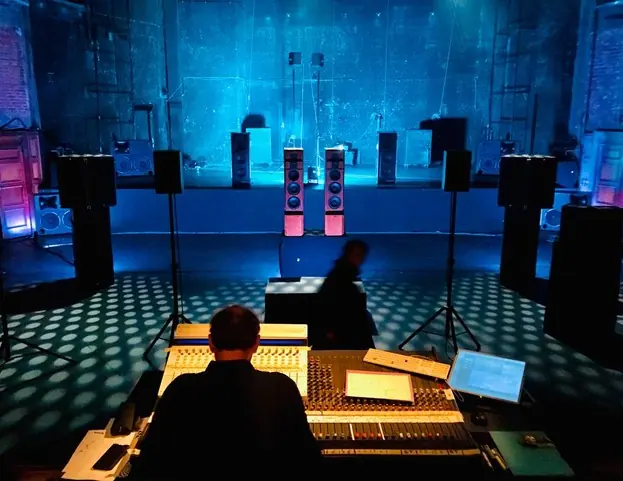 Mixing desk at an acousmonium concert